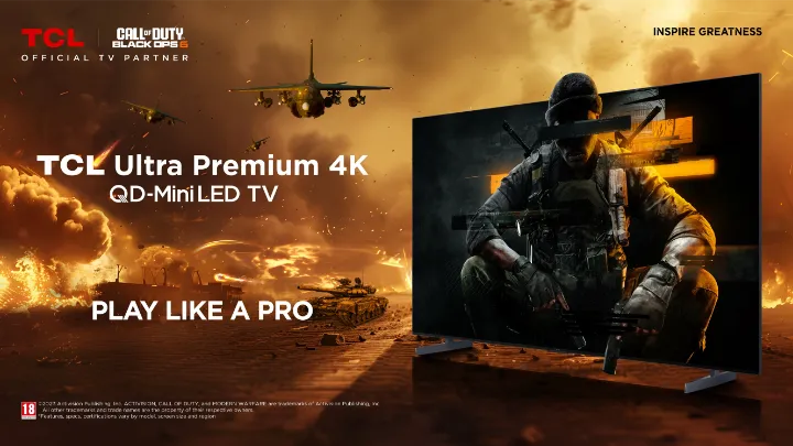 تلفزيون TCL للألعاب بدقة 4K.