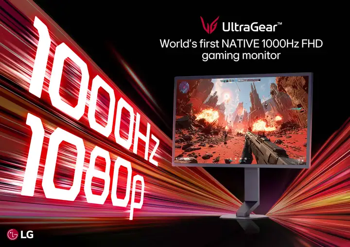 شاشة إل جي UltraGear للألعاب بتردد 1000 هرتز ودقة Full HD - صورة 1