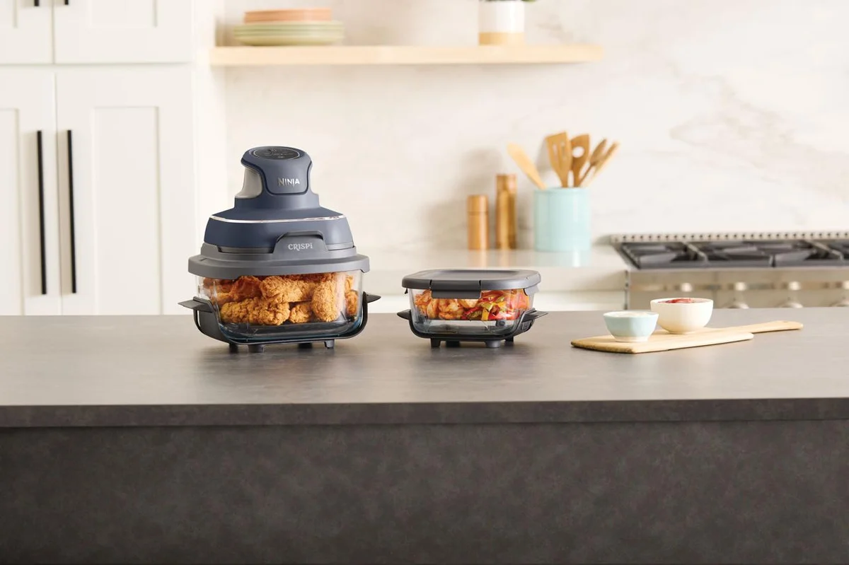 Ninja CRISPi 4-in-1 Portable Glass Air Fryer بلون Cyberspace